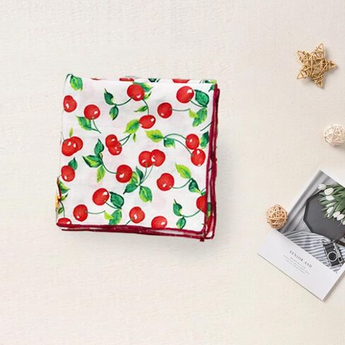 Bandana,Bandanas for Women,Red Bandana Scarf,21'' X 21'' Soft Comfort Fabric Cherry Bandanas in Kuwait