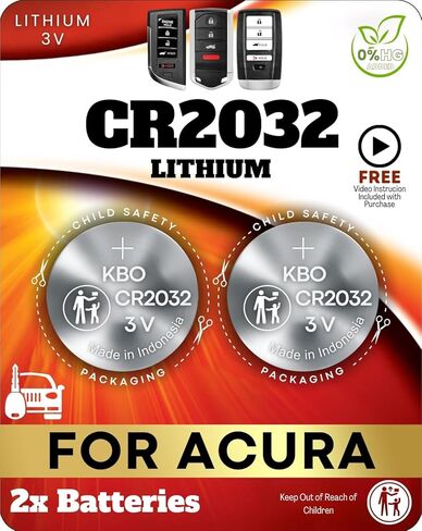 بطاريات Key Fob لـ Acura (عبوتان) CR2032 - ADX، ILX، Integra، MDX، NSX، RDX، RL، RLX، TL، TLX، ZDX - مجموعة استبدال بطارية Acura Key Fob in Saudi Arabia