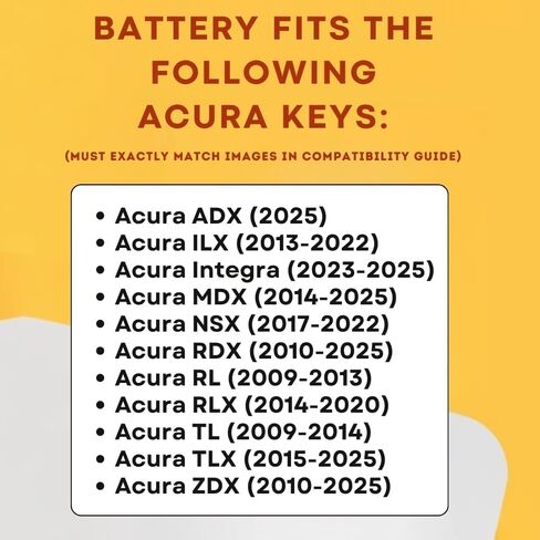 بطاريات Key Fob لـ Acura (عبوتان) CR2032 - ADX، ILX، Integra، MDX، NSX، RDX، RL، RLX، TL، TLX، ZDX - مجموعة استبدال بطارية Acura Key Fob in Saudi Arabia