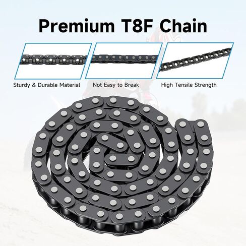 T8F Chain 74 Links Compatible with Razor Dirt Quad 500 4 Wheeler 49cc 50cc 2-Stroke ATV Mini Chopper Gas Scooter Super Pocket Bike Mini Moto Heavy Duty Parts with Chain Breaker in Saudi Arabia