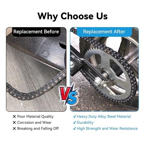 T8F Chain 74 Links Compatible with Razor Dirt Quad 500 4 Wheeler 49cc 50cc 2-Stroke ATV Mini Chopper Gas Scooter Super Pocket Bike Mini Moto Heavy Duty Parts with Chain Breaker in Saudi Arabia