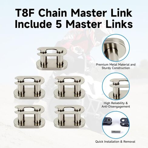 T8F Chain 74 Links Compatible with Razor Dirt Quad 500 4 Wheeler 49cc 50cc 2-Stroke ATV Mini Chopper Gas Scooter Super Pocket Bike Mini Moto Heavy Duty Parts with Chain Breaker in Saudi Arabia