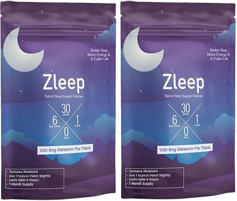 Zleep - Sleep Patches w/Dream Complex and Melatonin to Promote Quality Sleep and Reduce Tiredness (2 Pack, 60 Patches) in Saudi Arabia