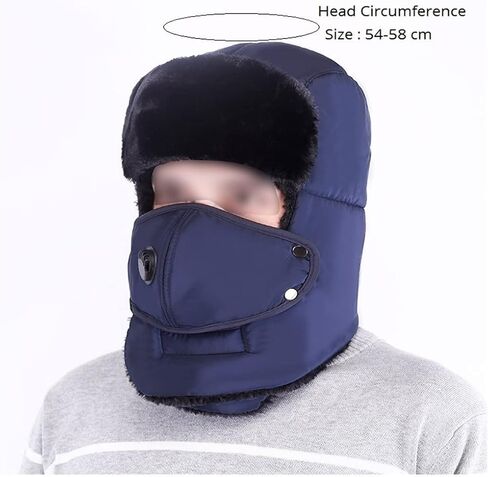 Mens Winter Warm Bomber Hats with Scarf Russian Hat for Women Ear Flap Snow Ski Caps in Saudi Arabia
