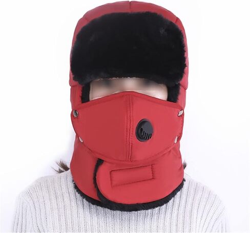 Mens Winter Warm Bomber Hats with Scarf Russian Hat for Women Ear Flap Snow Ski Caps in Saudi Arabia