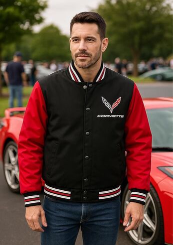 JH Design Corvette C8 Jacket Poly-Twill Snap-Up Coat in Saudi Arabia