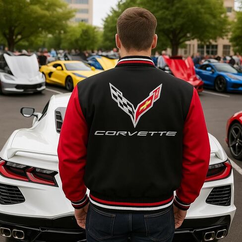 JH Design Corvette C8 Jacket Poly-Twill Snap-Up Coat in Saudi Arabia
