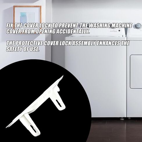 إطار قفل غطاء الغسالة W11545554 مناسب لـ Maytag & Whirlpool - يستبدل W11215078، إطار المقبض المتوافق مع Kenmore، جزء غسالة Maytag البلاستيكي الأبيض WP-W11545554 in Kuwait