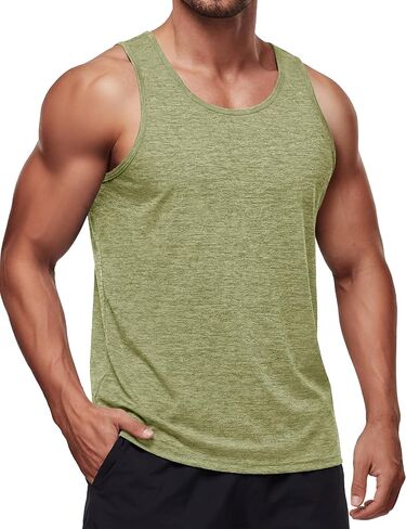 MAGCOMSEN Men's Tank Tops UPF 50+ Quick Dry Athletic Shirts Sleeveless Summer Workout Gym Muscle Running Tops in Saudi Arabia