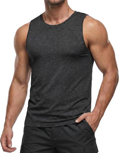 PINSPARK Men's Tank Tops Quick Dry Summer Workout Muscle Shirt Athletic Casual Sleeveless Shirts for Bodybuilding Beach Gym in Saudi Arabia