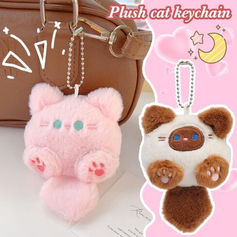 8Pcs/Set Cute Cartoon Cat Keychains for Women Men, Long Tailed Cats Keychains Backpack Accessories Fashion Creative Gift for Friends (4 Colors, 11x7.5cm) in Saudi Arabia