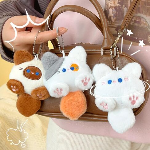8Pcs/Set Cute Cartoon Cat Keychains for Women Men, Long Tailed Cats Keychains Backpack Accessories Fashion Creative Gift for Friends (4 Colors, 11x7.5cm) in Saudi Arabia