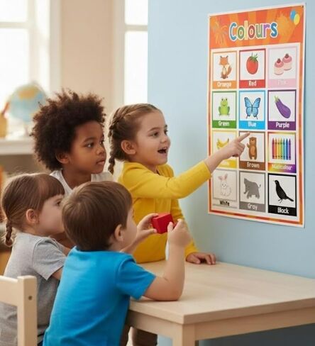 Complete Preschool Learning Charts Set (12 Pack) – Laminated Educational Study Tools (17x11 Inch) – ABC, Numbers, Shapes, Colors, Time, Weather & More for Classroom & Homeschool in Saudi Arabia