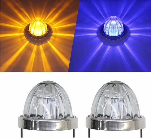 قطعتان من مصابيح إشارة الانعطاف LED باللون الأحمر، مصابيح البطيخ الزجاجية الأرجوانية مع إطار، عدسة شفافة، متوافقة مع شاحنات كينوورث وبيتربيلت وفرايتلاينر in Saudi Arabia