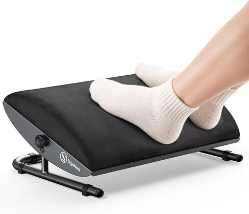 ErgoNest™ Ergonomic Foot Rest for Under Desk – Adjustable Angle Steel Frame with Memory Foam & Velour Cushion (Foot Stool Alternative) – Improves Posture & Relieves Leg Pressure for Office & Gaming in Saudi Arabia