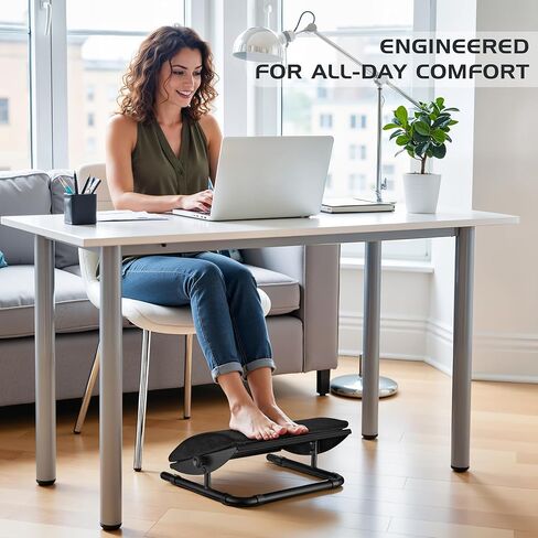 ErgoNest™ Ergonomic Foot Rest for Under Desk – Adjustable Angle Steel Frame with Memory Foam & Velour Cushion (Foot Stool Alternative) – Improves Posture & Relieves Leg Pressure for Office & Gaming in Saudi Arabia