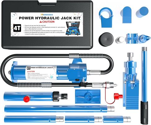 4 طن (سعة 8800 رطل) مجموعة أدوات إصلاح الاصطدام بإطار هيكل السيارة الهيدروليكي بورتا باور جاك، 17 قطعة من رام الطاقة بورتا مع حقيبة حمل وقفازات، لإصلاح السيارات والمعدات الزراعية in Kuwait