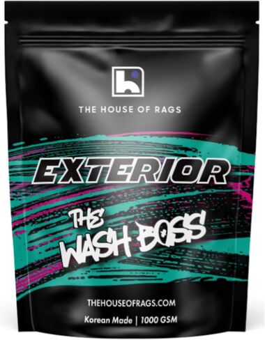 THOR Wash Boss V2: وسادة من الألياف الدقيقة مقاس 10x10 بوصة 1000 جرام لكل متر مربع كورية الصنع - إسفنجة غسيل سيارات شديدة التحمل خالية من الوبر للحصول على تفاصيل خالية من الخدوش، ورفع الأوساخ والأوساخ - ناعمة وآمنة على الطلاء والزجاج والكروم in Kuwait