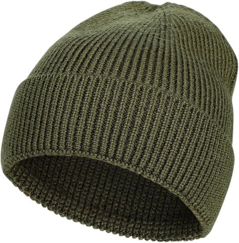 M/L/XL/XXL Merino Wool Beanie for Men, Plus Size Warm Knit Hat with Fold-Up Cuff, Soft Ski Skull Cap for Big Heads in Saudi Arabia