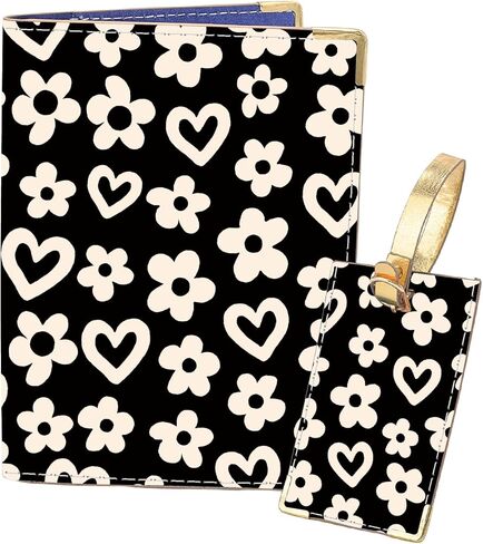 حامل جواز السفر، علامة الأمتعة، غطاء جواز سفر زهري زهري، زهور برية ملونة، محفظة جلدية مطبوعة، حافظة كتب، أساسيات السفر، منظم بطاقات حامي، إكسسوارات أنيقة للرجال والنساء in Kuwait