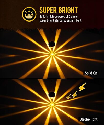 Partsam 2Pcs Glass Lens Watermelon Strobe Lights, Amber LED Turn Signal Marker Light Suitable for 10-30V Vehicles, Semi Trucks, Trucks, Pickup, Off-road, Aluminum Alloy Base，IP65 Waterproof in Saudi Arabia