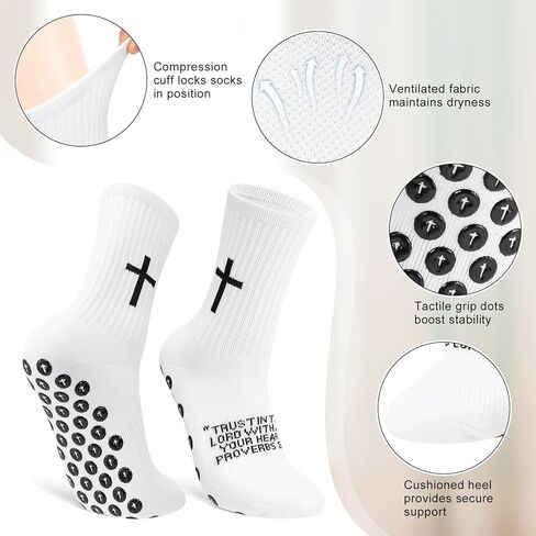 5 Pcs Cross Sweatband Set Sports Bicep Bands Headband and Wristband Set Cross Grip Socks Religious Wicking Athletic Sport Accessories for Men Women Football Baseball Sports Activities in Saudi Arabia