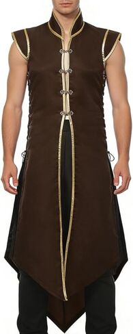 Men’s Medieval Viking Long Vest Renaissance Sleeveless Tunic Tabard Knight Cosplay Costume in Saudi Arabia