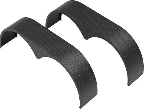2Pcs 66" x 9.1" x 20" Tandem Round Trailer Fenders, Steel Tandem Trailer Fender Double Axle Compatible with 13-15 Inch Wheels in Kuwait