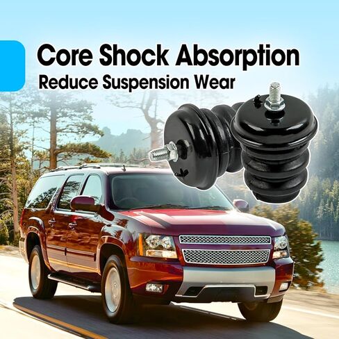 قطعتان من توقفات الصدمات الخلفية السوداء تحل محل 15712438 523-049 متوافقة مع Chevy Silverado 1500 1999-2007 GMC Sierra 1999-2007 Chevy Suburban 1500 2000-2004، مصد المحور الخلفي in Kuwait