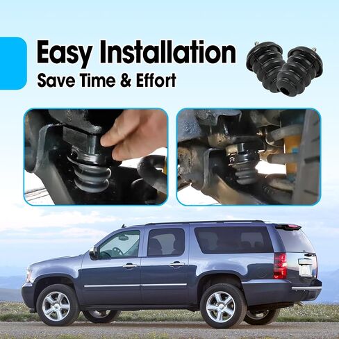 قطعتان من توقفات الصدمات الخلفية السوداء تحل محل 15712438 523-049 متوافقة مع Chevy Silverado 1500 1999-2007 GMC Sierra 1999-2007 Chevy Suburban 1500 2000-2004، مصد المحور الخلفي in Kuwait