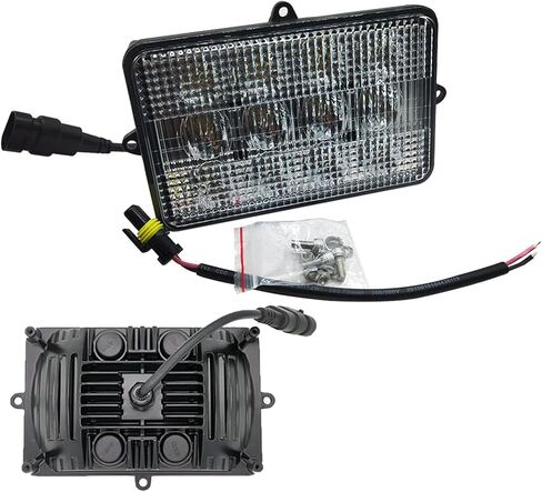 مصباح أمامي LED مستطيل بقدرة 60 وات من Dark Horse متوافق مع مصباح John Deere المدمج في غطاء محرك السيارة LED OEM AH159332 (شعاع الفيضان) in Kuwait