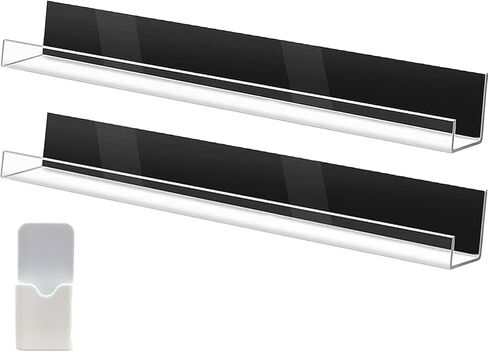 2 Pack Super Magnetic Book Shelf Floating Bookshelves for Refrigerators，Whiteboards and Folders 17 Inch Clear Magnetic Shelf Holds 12 Lbs in Saudi Arabia