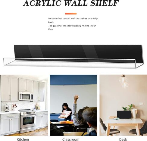 2 Pack Super Magnetic Book Shelf Floating Bookshelves for Refrigerators，Whiteboards and Folders 17 Inch Clear Magnetic Shelf Holds 12 Lbs in Saudi Arabia