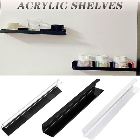 2 Pack Super Magnetic Book Shelf Floating Bookshelves for Refrigerators，Whiteboards and Folders 17 Inch Clear Magnetic Shelf Holds 12 Lbs in Saudi Arabia
