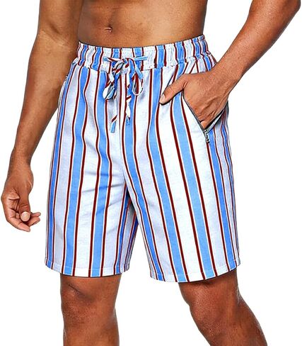 Mens Elastic Waist Shorts with Slanted Pockets, Quick-Dry Running Athletic Shorts Lightweight Workout Training Pant in Saudi Arabia