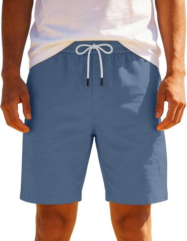 Outdoor Straight Leg Shorts with Pockets for Men, Elastic Waist Drawstring Sports Casual Pants for Hiking, Travel in Saudi Arabia