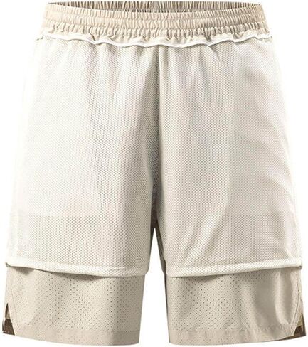 Plus Size Athletic Shorts for Men, Loose Fit Quick-Dry Workout Shorts with Mesh Lining, Elastic Waist Sports Pant in Saudi Arabia