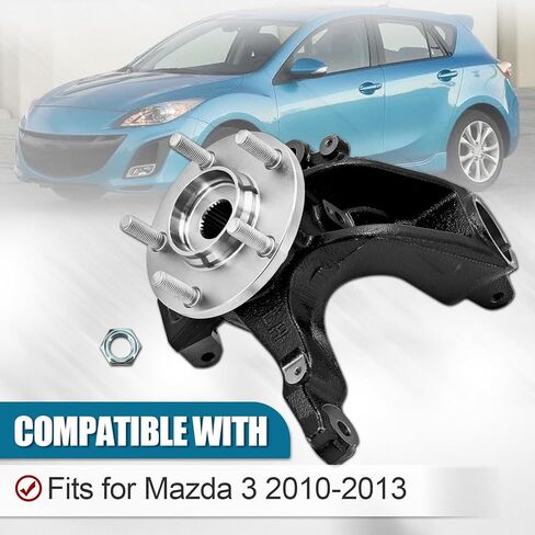 BBM2-33-031C 686-381 Front Driver Side Steering Knuckle compatible with Mazda 3 2010-2013 LH Front Left Side Steering Knuckle Replace# BBM233031C BBM2-33-031 BBM233031 in Kuwait