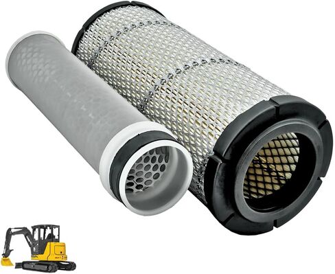 RD158-42270 RD158-42280 Air Filter Set Fit for Kubota Excavators KX040-4 Loaders R430 For John Deere Excavators 30G 35G 50G For Yanmar Excavators VIO50-6A # FYD00000374 FYD00001540 WA10854 WA10890 in Saudi Arabia