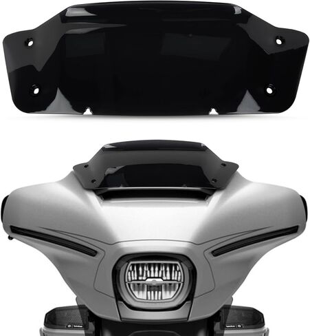 فاصل الرياح للزجاج الأمامي المموج مقاس 5 بوصات من psler لـ CVO Street Glide FLHXSE، Street Glide FLHX 2023 2024 (أسود) in Kuwait