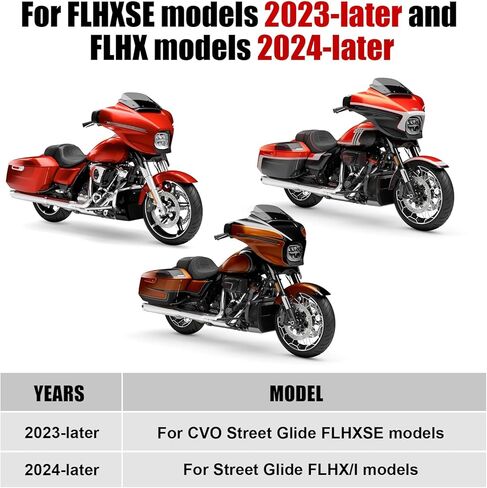 فاصل الرياح للزجاج الأمامي المموج مقاس 5 بوصات من psler لـ CVO Street Glide FLHXSE، Street Glide FLHX 2023 2024 (أسود) in Kuwait