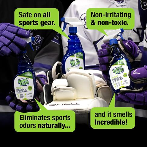 Vapor Fresh Sports Cleaner and Deodorizer - For Boxing Gloves, Sports Pads, Helmets, Gym Bags, Gym Equipment and More - Naturally Powered By Plants, 16 Fl Oz (3-Pack) in Kuwait