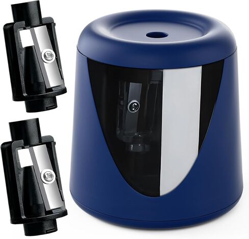 Battery-Powered Electric Pencil Sharpener, (Includes 2 Replacement Blades and 1 Cartoon Sticker) Suitable for Children, Classrooms, Offices, and Homes. Suitable for 6-8mm No. 2/Colored Pencils. in Saudi Arabia
