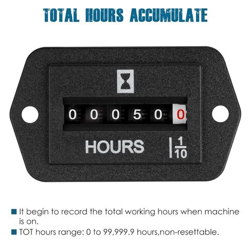 Runleader Mechanical Hour Counter, AC110V to 250V for Lawn Mower Compressor Generator RV etc. in Saudi Arabia
