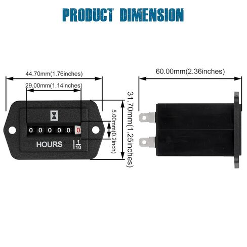 Runleader Mechanical Hour Counter, AC110V to 250V for Lawn Mower Compressor Generator RV etc. in Saudi Arabia