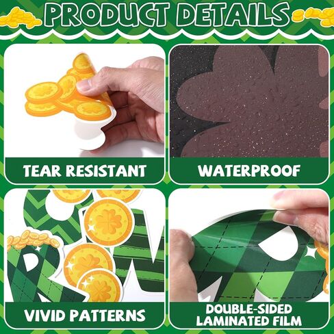 St.Patrick's Day Bulletin Board Decoration Set 3D Rainbow Shamrock Gold Coin Cutouts You are Worth More Than Gold Classroom Bulletin Board for School Chalkboard Wall Decor St. Patrick Party Supplies in Saudi Arabia