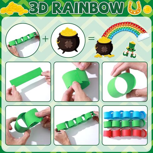 St.Patrick's Day Bulletin Board Decoration Set 3D Rainbow Shamrock Gold Coin Cutouts You are Worth More Than Gold Classroom Bulletin Board for School Chalkboard Wall Decor St. Patrick Party Supplies in Saudi Arabia