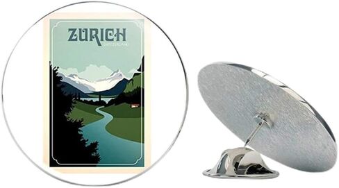 Vintage Art Zurich Switzerland (الشعار القديم السويسري) معدن 0.75 بوصة طية صدر السترة قبعة دبوس ربطة عنق Pinback in Kuwait