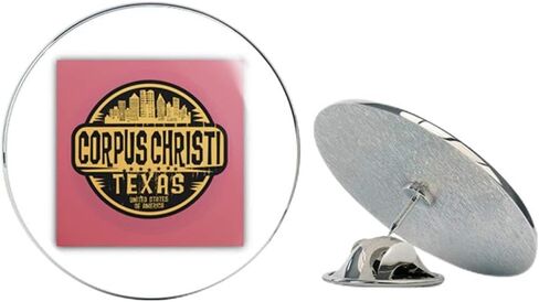 Corpus Christi City USA Grunge Label Round Metal 0.75" Lapel Pin Hat Shirt Pin Tie Tack Pinback in Saudi Arabia