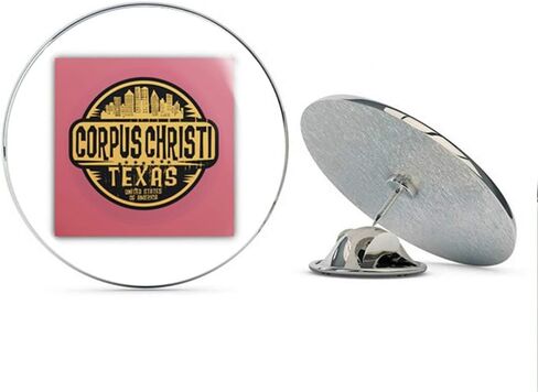 Corpus Christi City USA Grunge Label Round Metal 0.75" Lapel Pin Hat Shirt Pin Tie Tack Pinback in Saudi Arabia